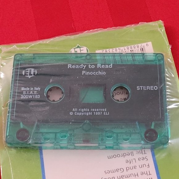 1997 READY TO READ, PINOCCHIO STORY BOOK WITH CASSETTE, STILL SEALED!!! - Picture 2 of 3